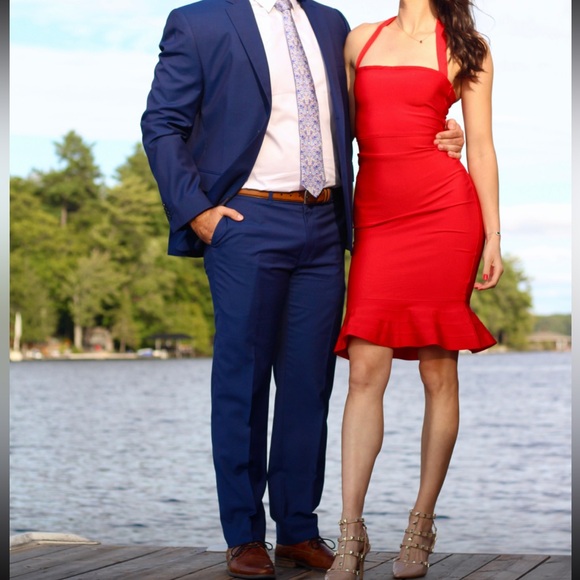 Red Bandage Mermaid Dress - Picture 3 of 10